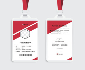ID card design with template and personal identification card two part design  for corporate identity