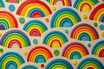 Obraz premium Playroom Wallpaper: Organic Rainbow Shapes, Long Exposure Photography