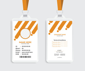 ID card design with template and personal identification card two part design  for corporate identity