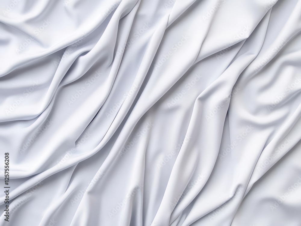 Poster White silk fabric texture background with smooth draping and subtle sheen for design and textile projects
