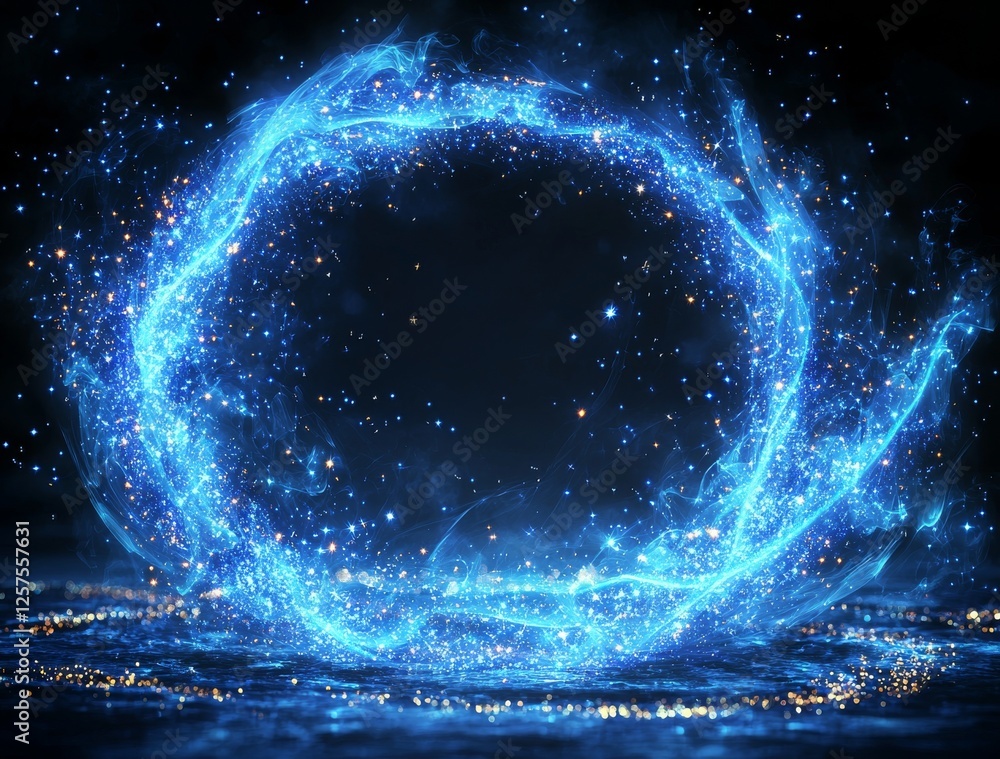 Wall mural crystal blue sparkling stars tail vip background sets the scene for a beautiful winter happy holiday
