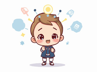 Artificial Intelligence in Education: Vector Illustration