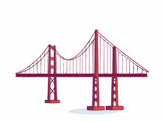 Obraz premium Golden Gate Bridge Contemporary Vector Design