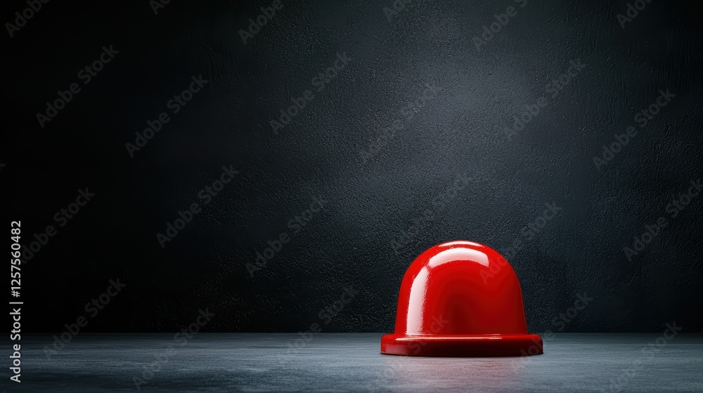 Poster striking red object on a table, study in minimalism and color red