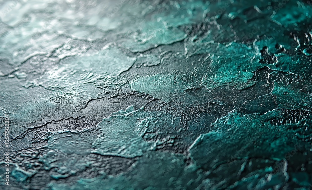 Poster the creation is a glossy, polished metallic rough and noise glitter foil texture over an abstract ba