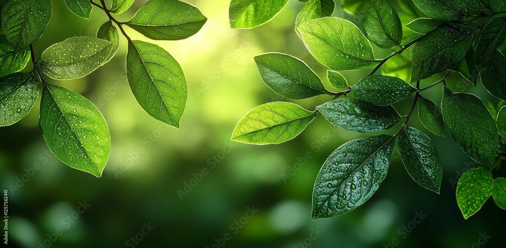 Poster an abstract background in green featuring a bokeh hexagonal shape