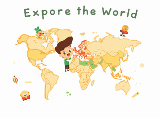 Explore the World: Colorful Atlas Vector Illustration