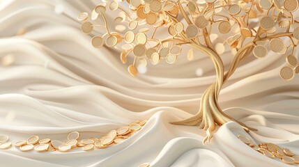 Golden tree symbolizing prosperity and wealth.