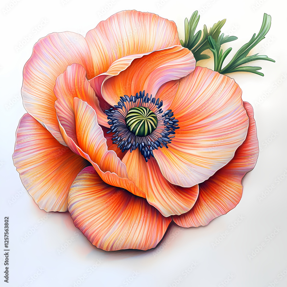 Poster brightly colored flower with intricate details and soft petals displayed. generative ai