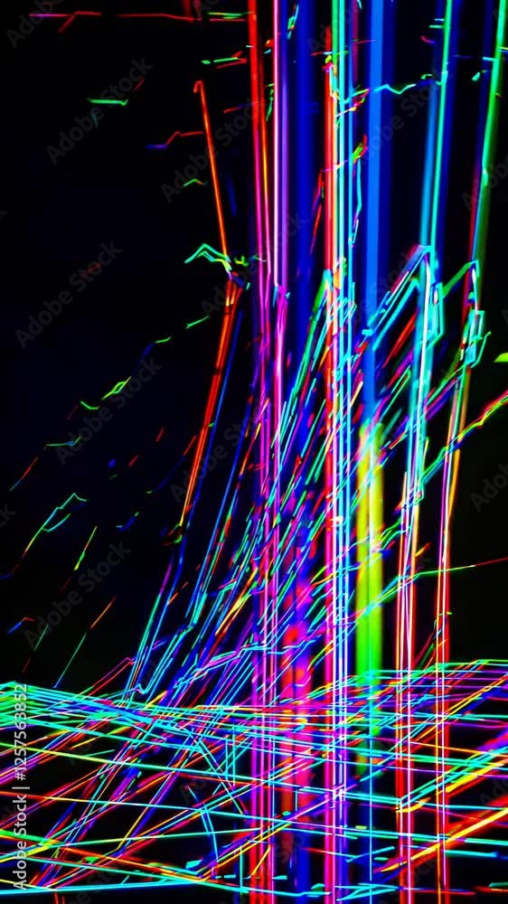 Aufkleber A high-tech interface showcasing pulsing, neon data waves in constant motion, each surge hinting at underlying analytical metrics in a futuristic digital environment.