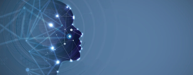 Artificial intelligence abstract human face