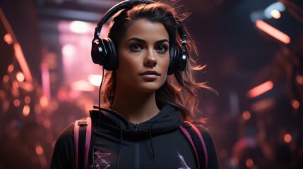 A fitness instructor streaming a live workout session