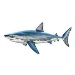 Fototapeta premium Porbeagle Shark isolated on transparent background, PNG