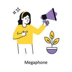 Megaphone Concept vector illustration.  isolated on white Background. 