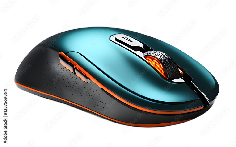Aufkleber A wireless computer mouse with a smooth surface, isolated on a empty plain background