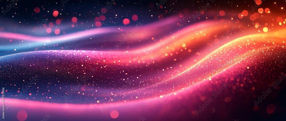 Poster high-speed fast advance curve technology evolution idea, curved light tech trail in an abstract sett