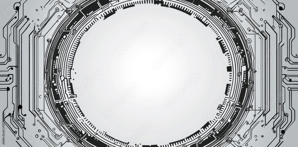 Aufkleber a contemporary circuit board design set against a white backdrop. high-tech cpu interface. science f
