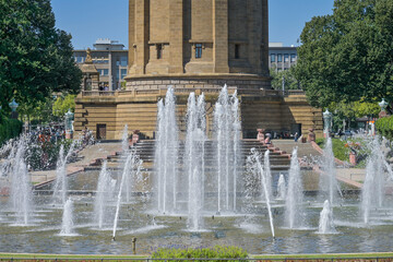 Wasserspiele, Barocker Wasserturm, Friedrichsplatz, Mannheim, Baden-Württemberg, Deutschland