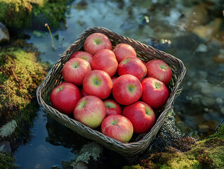 red apples in a basket