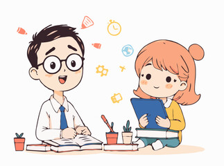 Creative Study Strategies and Productivity Solutions Vector Graphics
