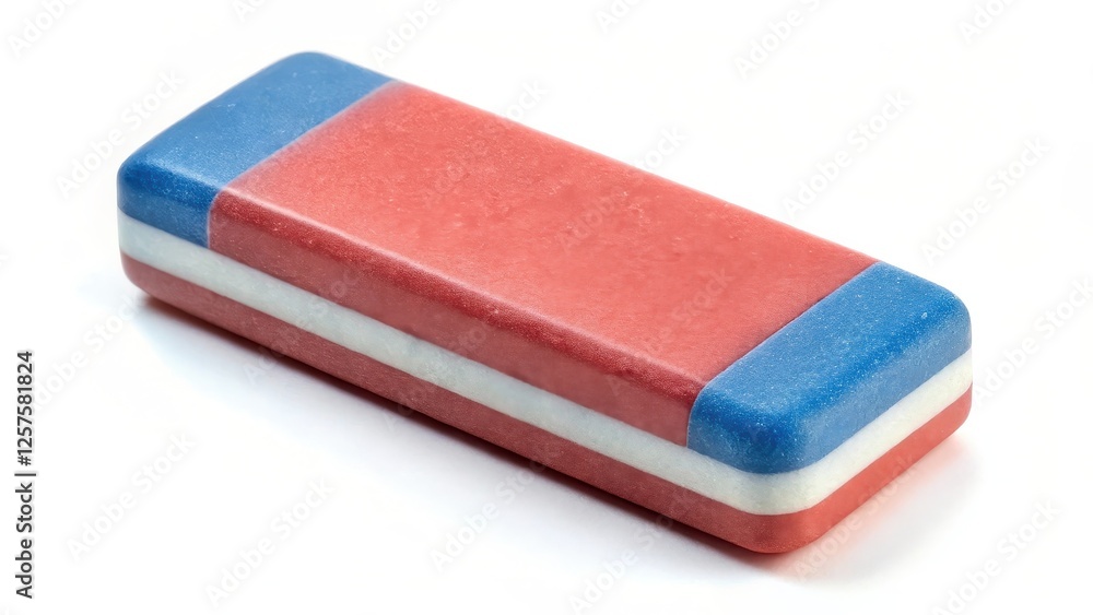 Poster rectangular eraser on white background