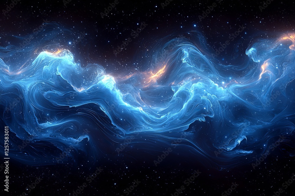 Poster in a digital generative ai art style, an abstract watercolor background unfolds in a blend of light 