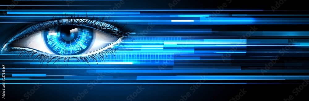 Aufkleber halftone letter binary code pattern forming a pair of eyes. coding language symbols shaping a human 