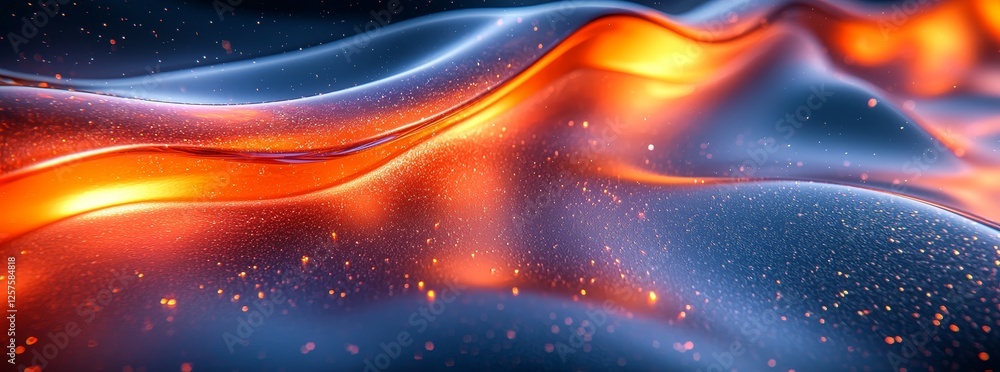 Poster modern abstract design element with a 3d line, including a 3d rendering of a futuristic liquid shape