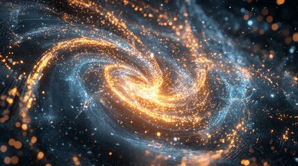 A conceptual image of AI depicted as a luminous network of circuits and data streams, representing the future of technology, available as a stock photo with space for text.