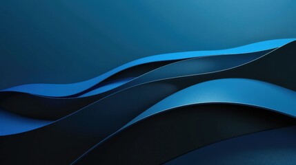 Obraz premium Photo of Blue Background with Minimalist Waves for Design, Featuring White Space in the Center for Text. Ideal for Banner Templates and Digital Projects. Minimalist Wallpaper.