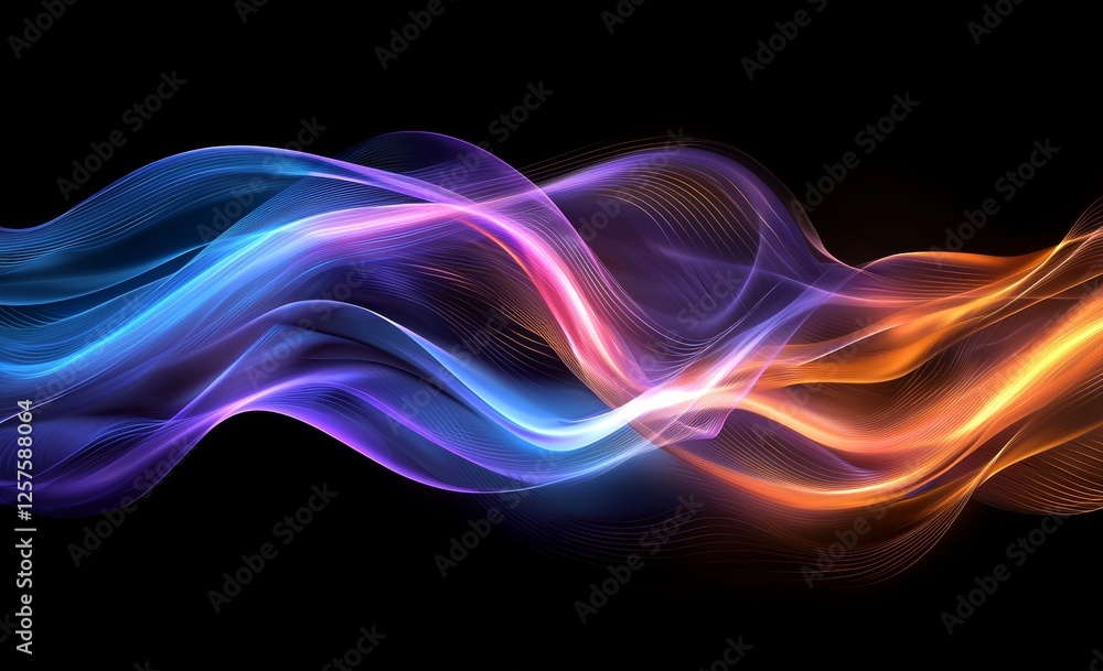 Poster quick data transfer. streams of information, forming a train-like sequence. a catalyst for time loop