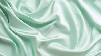 Fototapeta premium Elegant Draped Mint Green Silk Fabric Texture