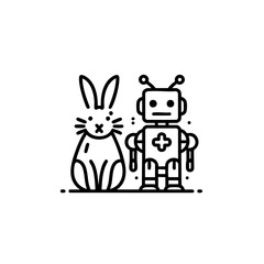 Futuristic animal robot vector illustration with a sleek and modern design. Perfect for sci-fi projects, branding, merchandise, and digital art.