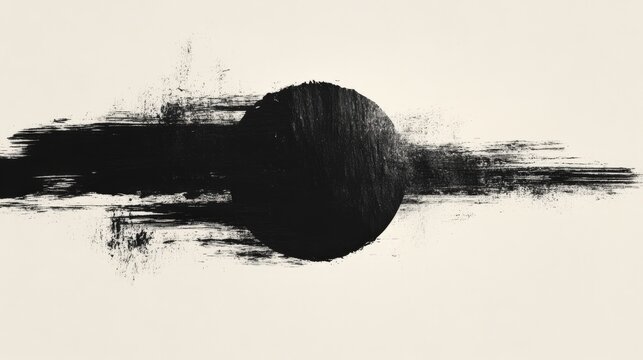 Exploring minimalist japandi art with bold shapes and striking brush strokes