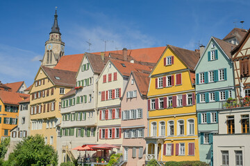 Fototapeta premium Altbauten, Neckarfront, Altstadt, Tübingen, Baden-Württemberg, Deutschland