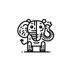 Futuristic animal robot vector illustration with a sleek and modern design. Perfect for sci-fi projects, branding, merchandise, and digital art.