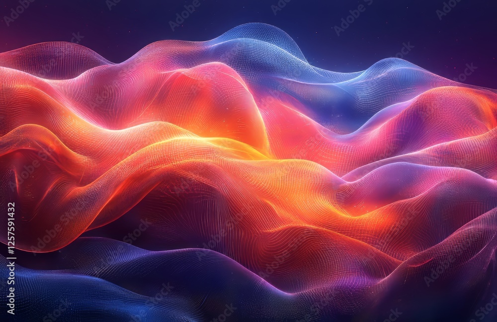 Poster a modern backdrop featuring colorful abstract waves. digital frequency track equalizer. dynamic illu