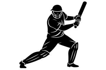 Cricket Player Vector Illustration - Download SVG, PNG, EPS, AI, PSD Files