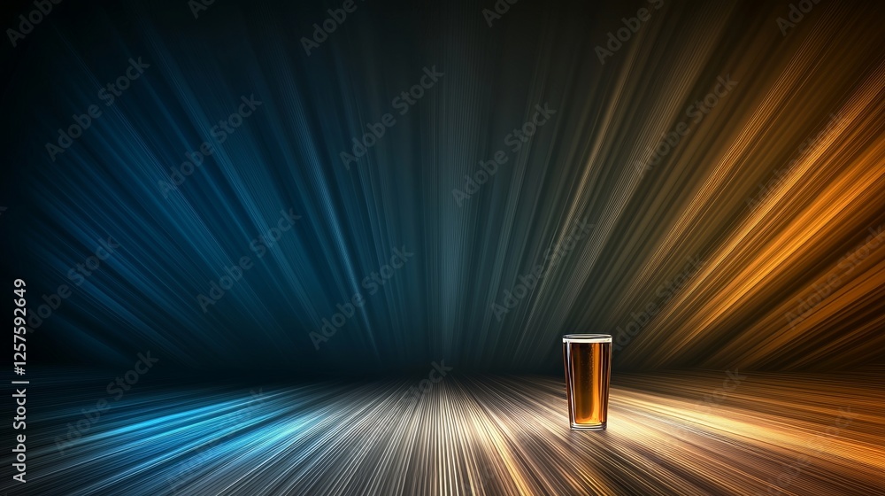 Poster abstract radial zoom lines with green and blue contrast ray lights burst in motion against a dark ba