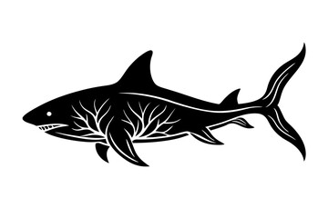 Shark Vector Illustration  Silhouette, SVG, PNG, EPS, and AI Files for T-Shirts and Prints