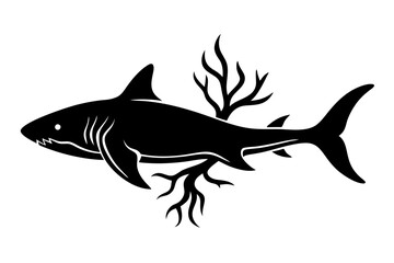 Shark Vector Illustration  Silhouette, SVG, PNG, EPS, and AI Files for T-Shirts and Prints