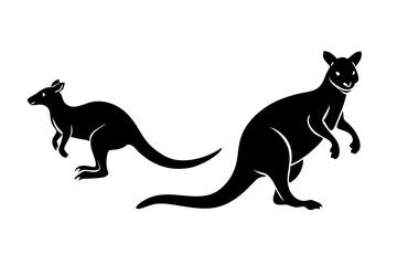 Kangaroo and Otter Vector Illustration - Silhouette, SVG, PNG, EPS, and AI Files for T-Shirts and Prints