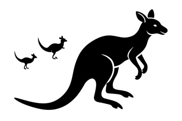 Kangaroo and Otter Vector Illustration - Silhouette, SVG, PNG, EPS, and AI Files for T-Shirts and Prints