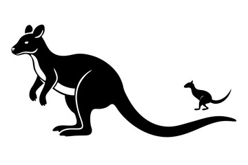 Kangaroo and Otter Vector Illustration - Silhouette, SVG, PNG, EPS, and AI Files for T-Shirts and Prints