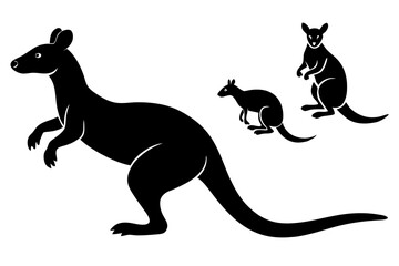 Kangaroo and Otter Vector Illustration - Silhouette, SVG, PNG, EPS, and AI Files for T-Shirts and Prints