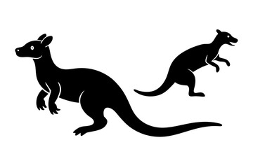 Kangaroo and Otter Vector Illustration - Silhouette, SVG, PNG, EPS, and AI Files for T-Shirts and Prints