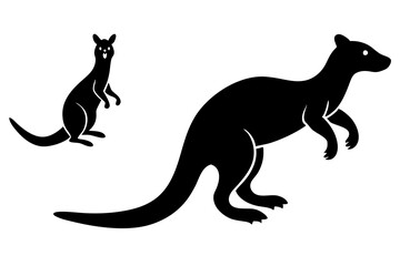 Kangaroo and Otter Vector Illustration - Silhouette, SVG, PNG, EPS, and AI Files for T-Shirts and Prints
