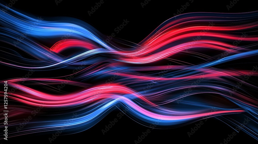 Poster neon race track with a side view and speed streaks - stock