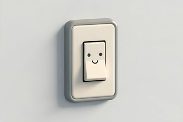 Simple Beige Light Switch On Off Illustration Rendered 3d Model Icon