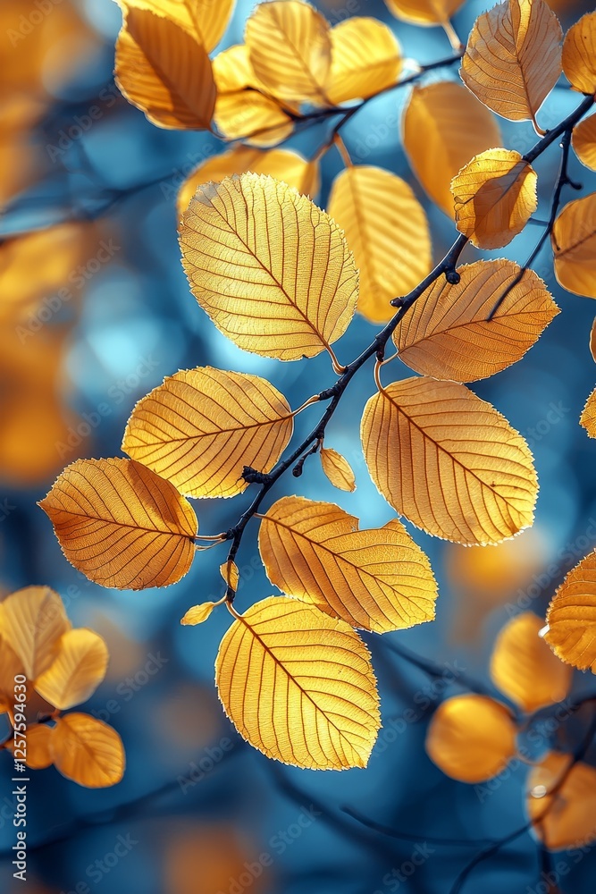 Poster an autumn background with blurred leaves and abundant bokeh, leaving space for text